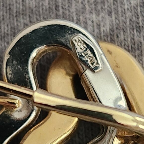 Ross Simon Sterling Silver & 14k Gold Heart Brooch & Earrings - Picture 8 of 8